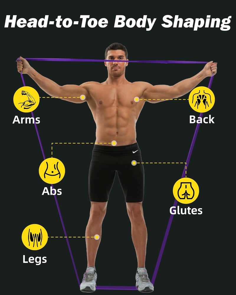 Zacro Resistance Bands, 6 Resistance Levels Pull Up Assistance Bands, Exercise Bands for Men&Women, Heavy Duty Resistance Band Set with Door Anchor, for Working Out, Muscle Training, Physical Therapy - Image 3